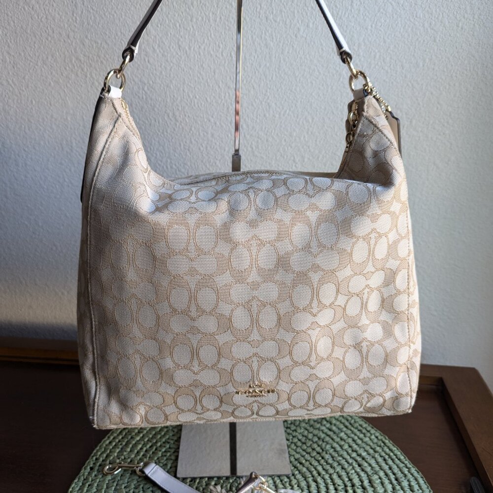 Coach Signature Outline CELESTE Hobo Shoulder Bag - Picture 2 of 10